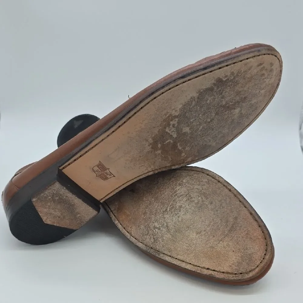 Cole Haan Tan Woven Leather Slip-On Loafers